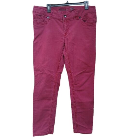 Seven7 Wine Red Skinny Jeans Burgundy Cotton Blend 5-Pocket - Picture 1 of 13